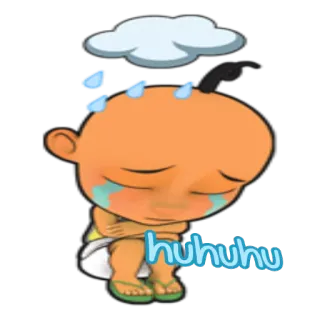 😢 huhuhu triste, pleurs, nuage, pluie, bébé, dessin animé telegram sticker