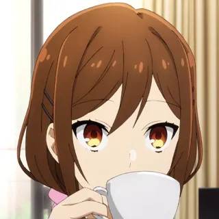 ✏️ Anime, Café, Retrato, Garota, Fofo telegram sticker