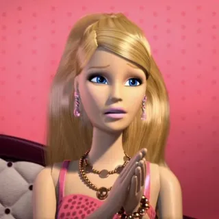 🙏 Barbie Barbie, Puppe, blond, Cartoon, animiert telegram sticker