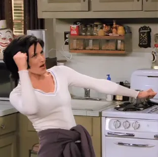 👊 donna, cucina, fornello, amici, monica telegram sticker
