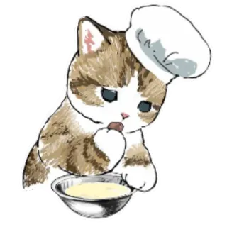 👩‍🍳 gato, chef, lindo, gatito, cocina, mascota, animal, gorro de chef whatsapp sticker