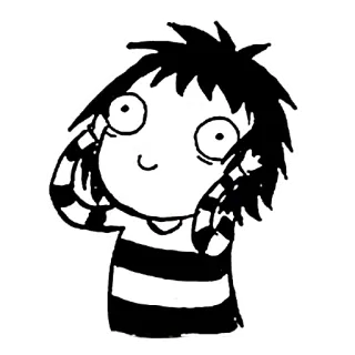 🙂 Desenho animado, Ilustração, Fofo, Personagem, Preto e branco, Listras whatsapp sticker