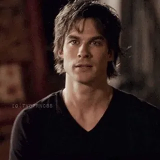🙁 Damon Salvatore The Vampire Diaries vampiro, TV, Ian Somerhalder, drama adolescente telegram sticker