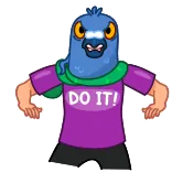✊ DO IT! motivation, pigeon, do it, sticker, cartoon telegram sticker