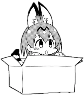 😸 anime, cute, box, cartoon, animal ears, manga telegram sticker