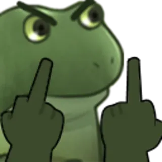 🖕 middle finger, offensive, gesture, frog telegram sticker