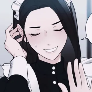 ✖️ Meid, Anime, Cartoon, Vrouw, Personage, Service, Uniform whatsapp sticker