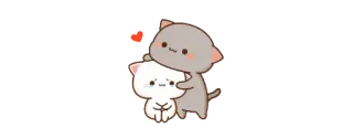 ❤️ แมว, น่ารัก, ความรัก, คู่รัก, อนิเมชั่น, สติกเกอร์, หัวใจ telegram sticker