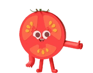 👏 tomate, dibujo animado, comida, verdura, lindo whatsapp sticker