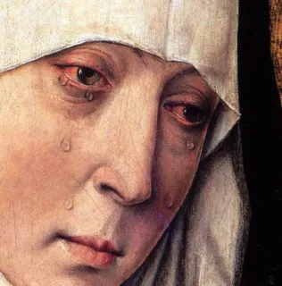 😇 woman, crying, tears, sadness, grief, portrait telegram sticker