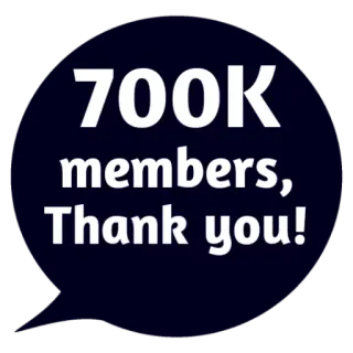 ❤ 700K members, Thank you! Mitglieder, Danke, Feier, Meilenstein, Community, 700K whatsapp sticker