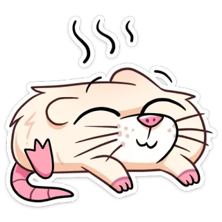 ☺️ หนู, การ์ตูน, สัตว์, น่ารัก, นอนหลับ, มีความสุข telegram sticker