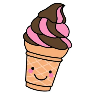🍧 Eis, Waffel, Dessert, Essen, Kawaii, Süß whatsapp sticker
