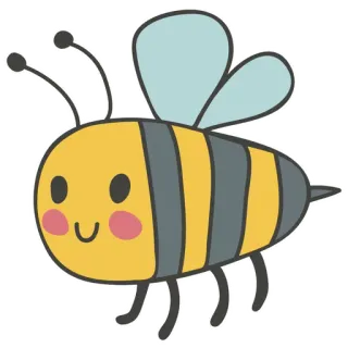 🐝 벌, 곤충, 귀여운, 동물, 만화, 카와이, 나는 telegram sticker