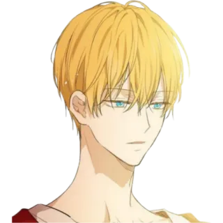 ✨ สไตล์อนิเมะ, ผู้ชาย, ผมบลอนด์, ตาสีฟ้า, ตัวละคร, ภาพประกอบ telegram sticker