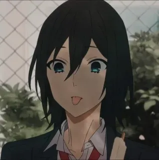 🖤 Izumi Miyamura Horimiya 动漫, 漫画, 堀与宫村, 宫村伊澄, 可爱, 吐舌头 telegram sticker