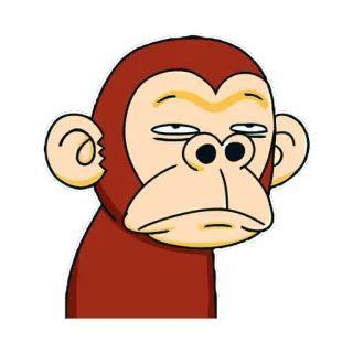 😐 猴子, 猿, 无聊, 贴纸, 卡通, 动物 telegram sticker