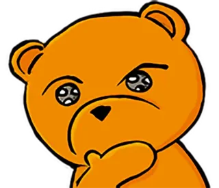 🤔 bear, animal, cartoon, thinking, cute telegram sticker