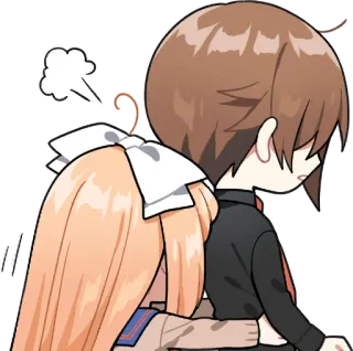 😢 anime, desenho animado, casal, abraço, envergonhado, fofo telegram sticker