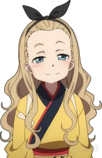 ☺ Anime, Fofo, Garota, Loira, Amarelo telegram sticker