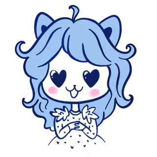 😍 menina gato, fofo, kawaii, olhos de coração, anime, mangá telegram sticker