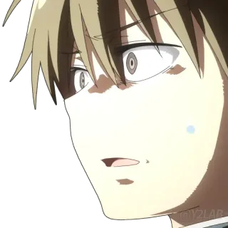😨 Anime, Impactado, Reacción, Hombre, Expresión, Dibujo animado whatsapp sticker
