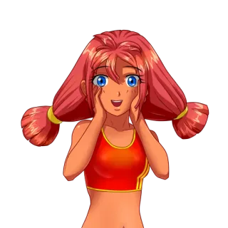 😃 dibujo animado, anime, chica, personaje, feliz, lindo telegram sticker