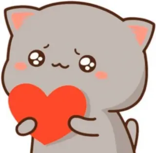 😇 แมว, หัวใจ, ความรัก, น่ารัก, การ์ตูน, คาวาอิ, สติกเกอร์ telegram sticker