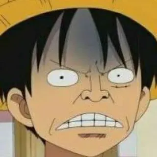 👒 Monkey D. Luffy One Piece Anime, Manga, Divertido, Sombrero de paja, Pirata telegram sticker
