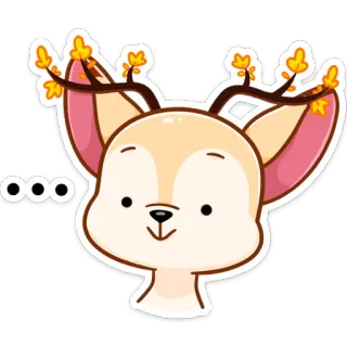 🤯 ... veado, animal, fofo, adesivo, desenho animado, outono whatsapp sticker