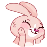 😊 bunny, cute, pink, animal, cartoon whatsapp sticker