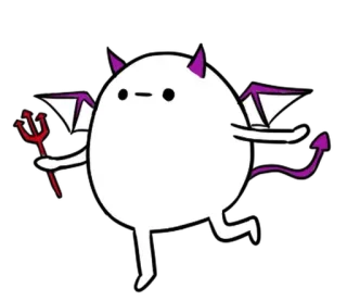 🥚 diabo, demônio, chifres, tridente, desenho animado, personagem, fofo telegram sticker