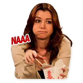 😕 NAAA nourriture, femme, expression, manger, à emporter telegram sticker