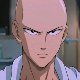 📎 Saitama One-Punch Man Anime, One Punch Man, Saitama, Héroe, Calvo, Serio telegram sticker