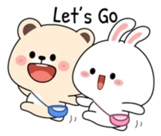 😭 gấu, thỏ, hoạt hình, dễ thương, động vật telegram sticker