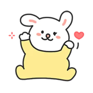 💬 kelinci, imut, kartun, binatang, hati, kawaii telegram sticker