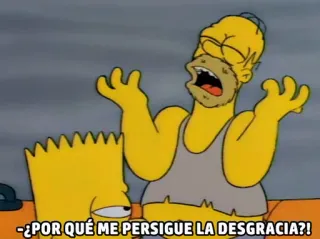 😱 Homer Simpson The Simpsons ¿POR QUÉ ME PERSIGUE LA DESGRACIA?! 호머 심슨, 바트 심슨, 심슨 가족, 만화, 고뇌, 절망, 유머 telegram sticker