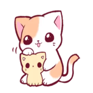👼 Katze, Kätzchen, süß, Tier, Haustier, Cartoon whatsapp sticker