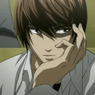 ⚖ Light Yagami Death Note Anime, Sourire narquois, Intellectuel, Manigances telegram sticker