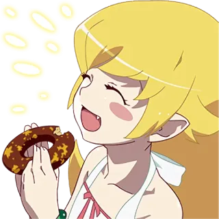 🍩 Shinobu Oshino Monogatari Anime, Donat, Shinobu Oshino, Lucu, Vampir, Monogatari telegram sticker