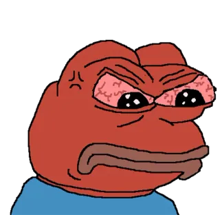 🐸 Pepe the Frog Meme, enojado, frustrado, Internet, dibujos animados, rana, rojo telegram sticker