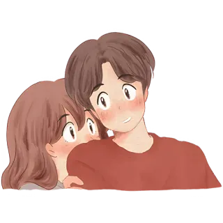 😳 couple, love, romance, relationship, cartoon, hug whatsapp sticker