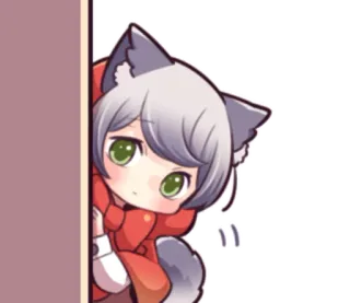 😜 Anime, Lucu, Gadis Serigala, Kawaii, Furry telegram sticker