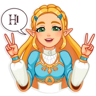👋 Zelda The Legend of Zelda HI zelda, legend of zelda, мир, привет telegram sticker
