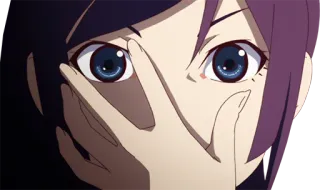 🤭 anime, girl, eyes, stare, monogatari telegram sticker