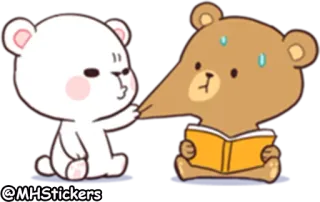 😋 @MHStickers oso, dibujos animados, lindo, sticker, Milk and Mocha whatsapp sticker