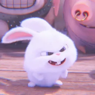 🐰 Snowball The Secret Life of Pets rabbit, bunny, animal, cartoon, pet, Snowball, villain whatsapp sticker