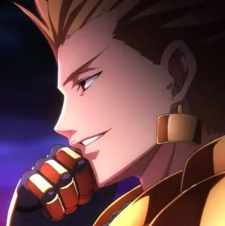 😈 Gilgamesh Fate Anime, Ouro, Confiante, Presunçoso whatsapp sticker
