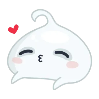 😘 可爱, 卡哇伊, 幽灵, 心, 贴纸, 卡通, 亲亲 telegram sticker