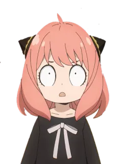 😳 Anya Forger Spy x Family anime, ragazza, scioccata, capelli rosa, carina, spia whatsapp sticker